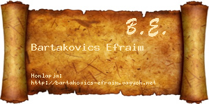 Bartakovics Efraim névjegykártya